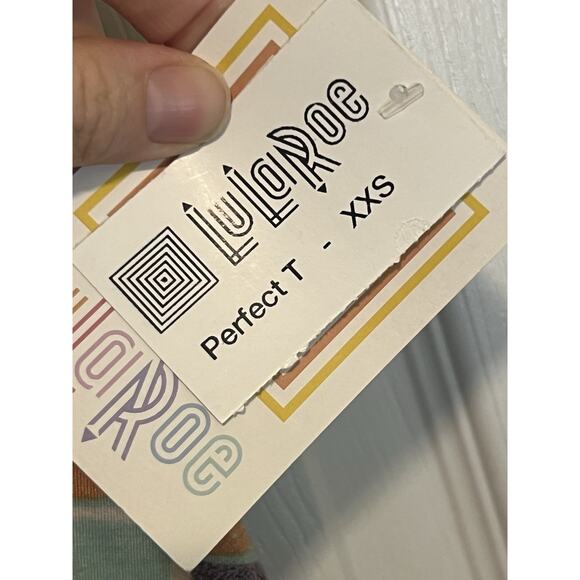 LulaRoe XXS Buttery Soft perfect T Multi Color Geometric Pattern - Picture 5 of 11